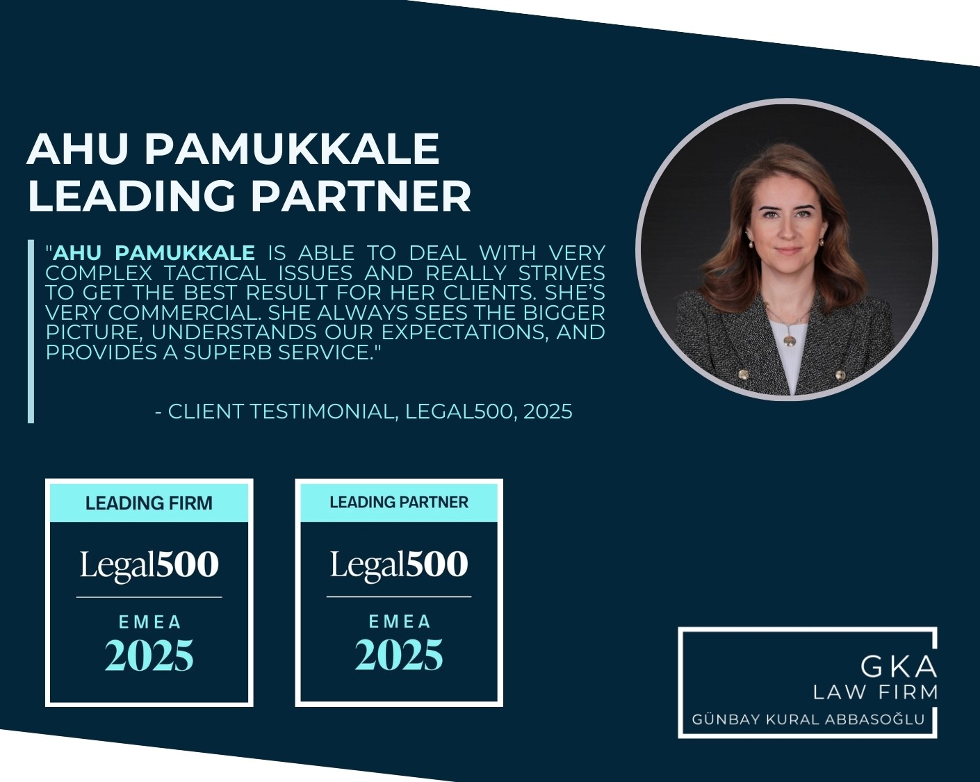 Ahu Pamukkale, İş Hukuku alanında üst üste 3. kez Lider Ortak olarak seçildi
